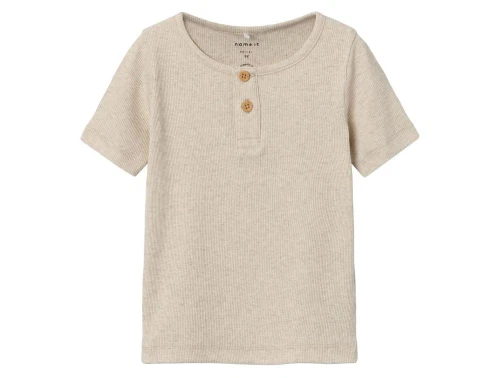 Beige meleret T-shirt fra Name it 13203743 peyote melange